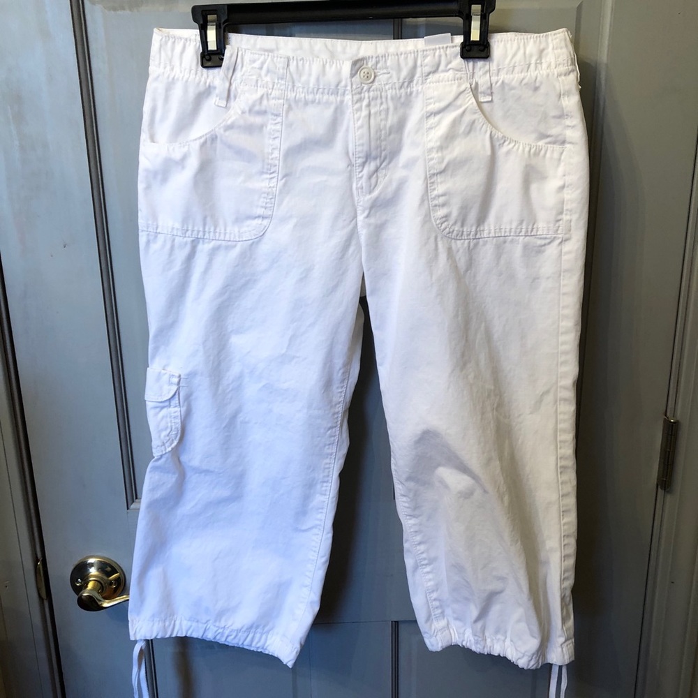 Lucky Brand 12/31 Off-White Drawstring Hem Capris